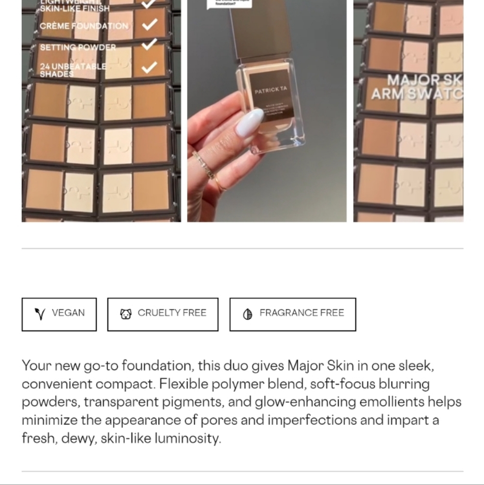Patrick Ta Major Skin Creme Foundation & Finishing Powder Duo In Light 1 NIB NEW - Picture 11 of 11